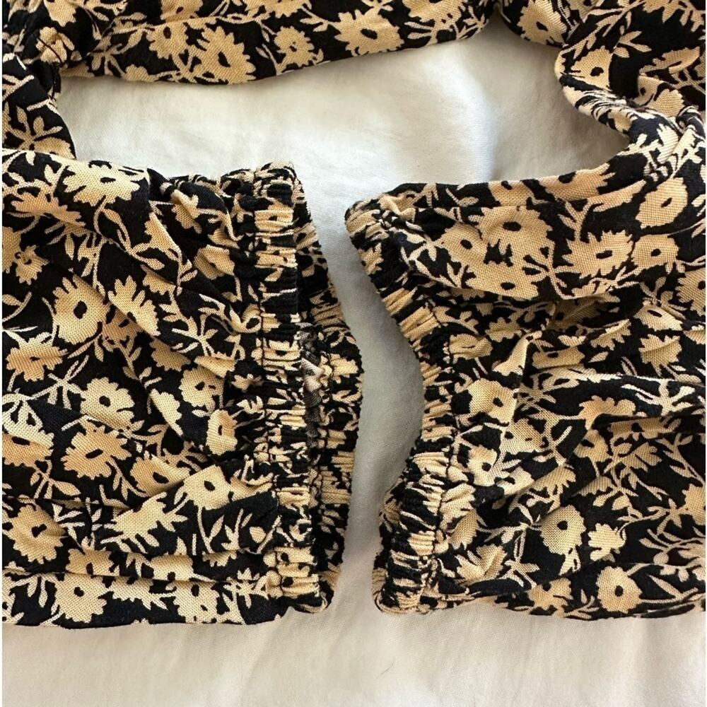 Lost + Wander Mini Dress Pick Me Golden Hour Long Sleeve Floral Smocked Size M - Picture 13 of 16